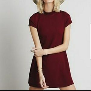 Free People Beach red mock neck mini dress